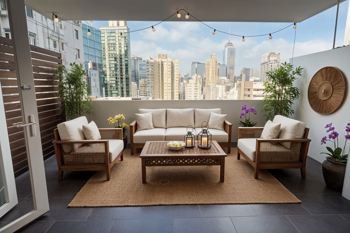 Man Yuen Garden 文苑花園大廈 | Private Terrace off Living and Dining Room