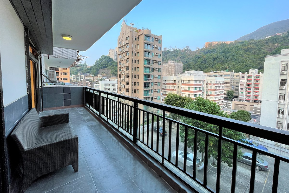 Shuk Yuen Building 菽園新臺 | Balcony off Living and Dining Room