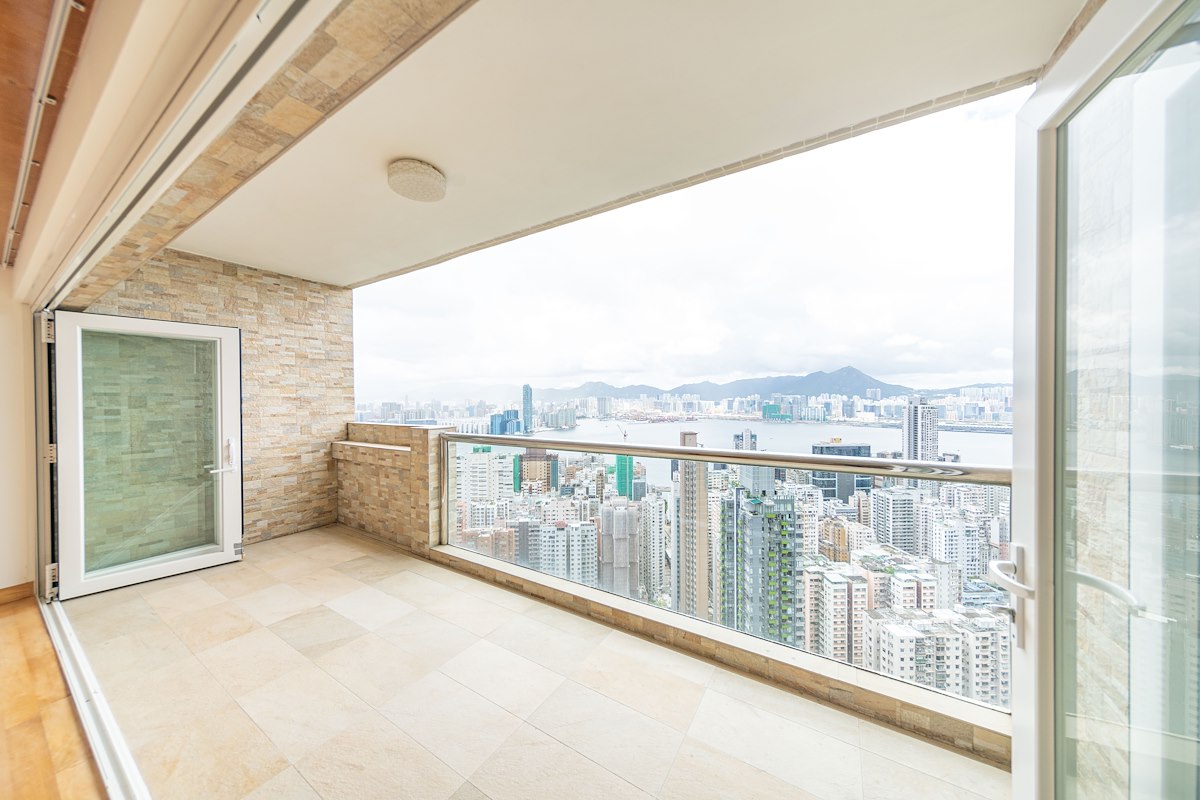 Summit Court 云峰大厦 | Balcony off Living and Dining Room