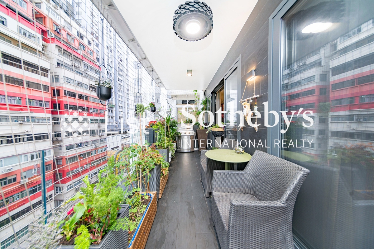 Fairview Mansion 華爾大廈 | Balcony off Living and Dining Room